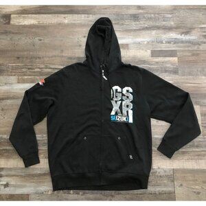 GSXR Suzuki Mens 2XL Black Full Zip Hoodie Motocross Sweatshirt